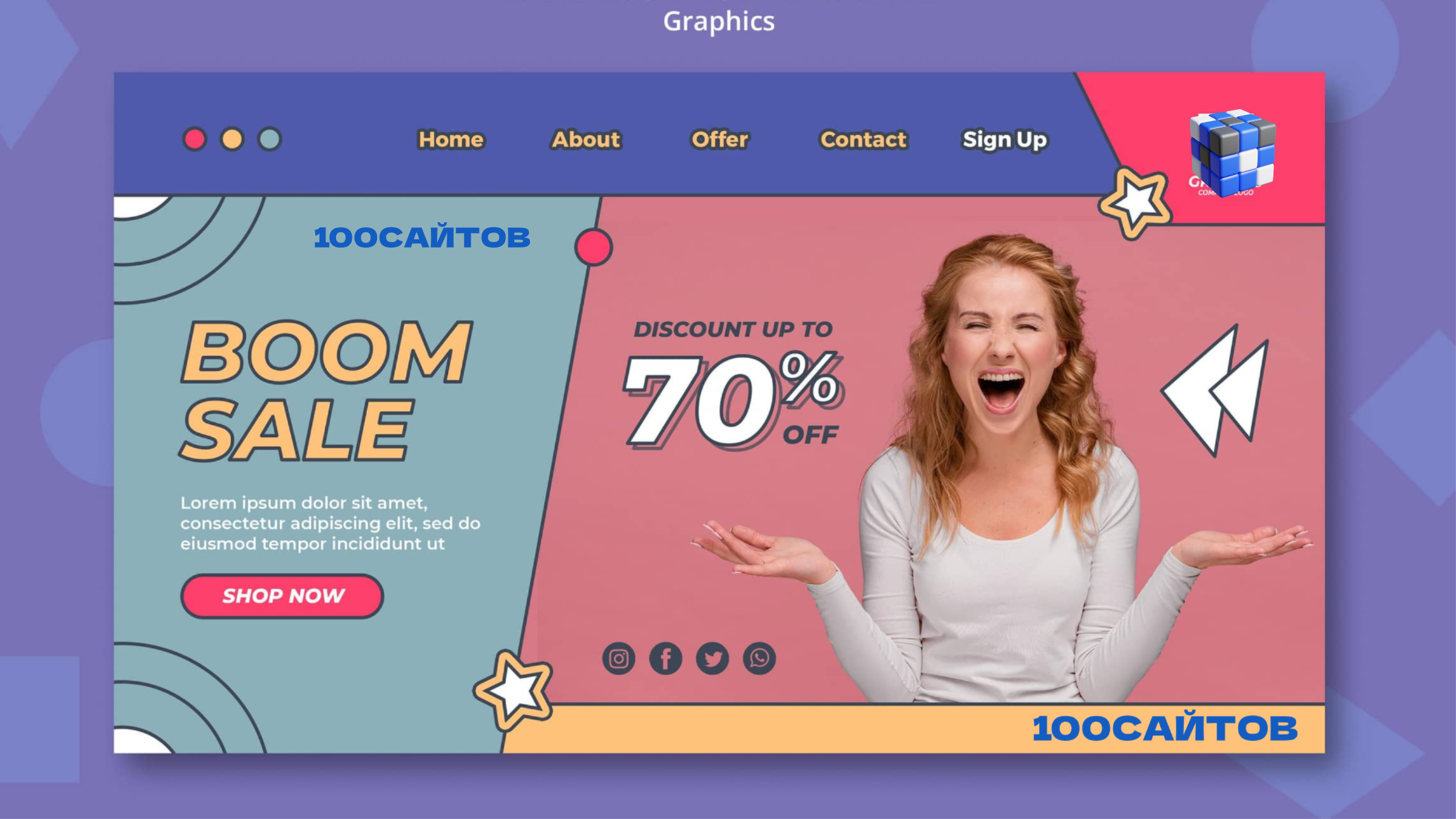 Пример структуры продающего промо-сайта с блоками