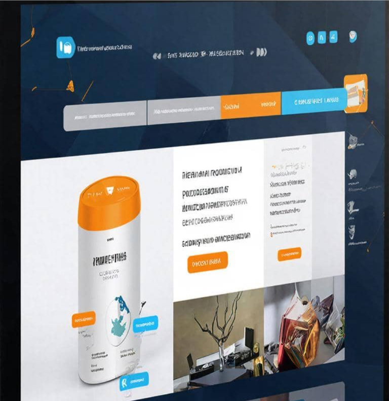 Пример промо- сайта на мониторе